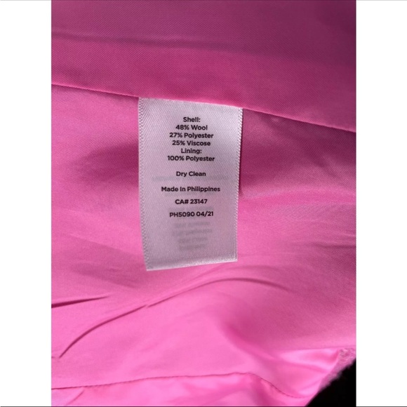 Talbots Donegal Pink Wool blend Herringbone Blazer Women’s size 14P - Picture 9 of 9